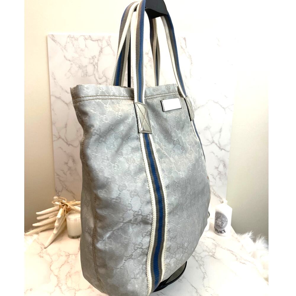 GG Monogram Web Stripe Tote Bag (Large) Pre-Owned - Picture 4 of 10